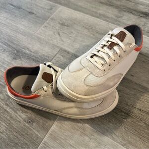 Olukai Punini Shoes Court Sneaker Off White/Orange Beach Slides Mens 9.5